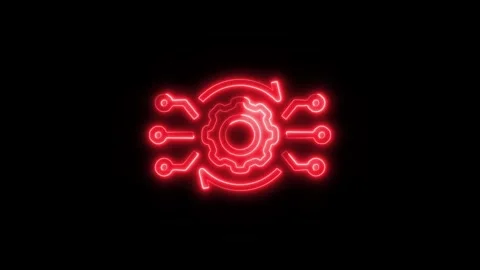 Data Analysis System Outline Icon in HD Video Neon Animation Stock-Footage 304553848