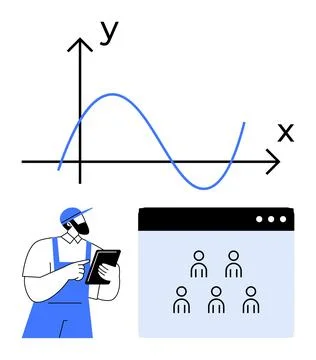 Data analysis, teamwork, business strategy, workforce, operations management, Illustrazione stock