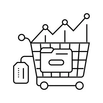 Data analysis technical sales engineer line icon vector illustration Stock Illustration