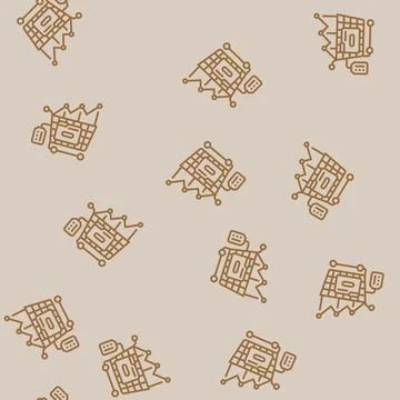 Data analysis technical sales engineer line seamless pattern Stock Illustration