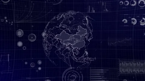 Data analysis Technology Globe rotating ... | Stock Video | Pond5
