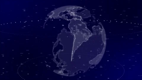 Data analysis Technology Globe rotating on Chile Country with graphs, Stock Footage 208836339