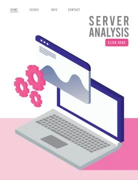 Data analysis technology with laptop and webpage template 스톡 일러스트