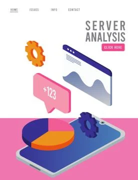 Data analysis technology with smartphone and statistics infographic Illustrazione stock