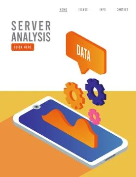 Data analysis technology with smartphone and speech bubble Stock Illustration