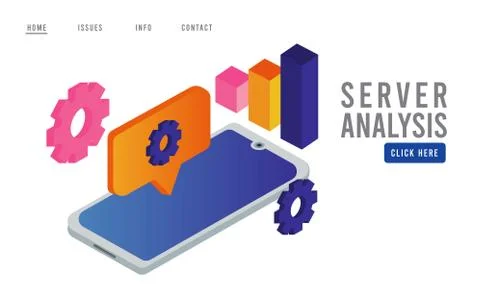 Data analysis technology with smartphone device and statistics infographic Stock Illustration