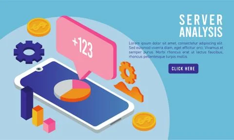 Data analysis technology with smartphone device and speech bubble Stock Illustration