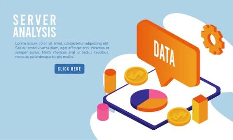 Data analysis technology with tablet and speech bubble Stock Illustration