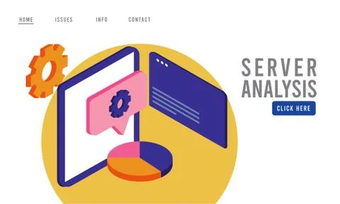 Data analysis technology with tablet device and statistics pie Illustrazione stock