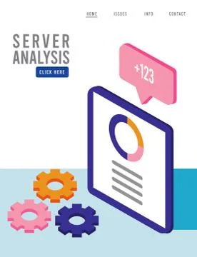 Data analysis technology with tablet device and gears settings Stock Illustration
