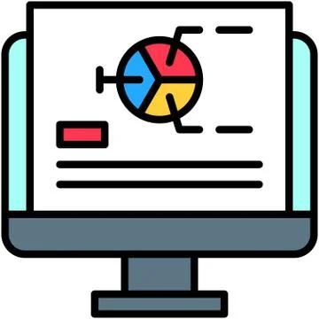 Data analysis, Telecommuting or remote work icon, vector illustration Stock Illustration