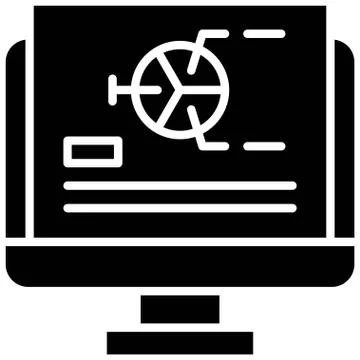 Data analysis, Telecommuting or remote work icon, vector illustration Stock Illustration