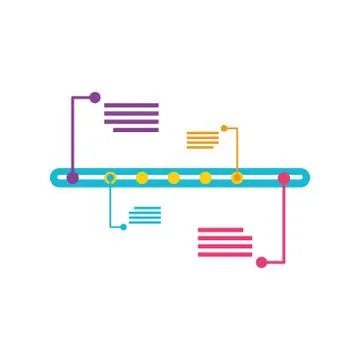 Data analysis timeline infographic steps detailed Stock Illustration