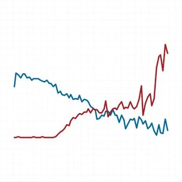 Data analysis, two lines chart, diagram vector simple illustration with two Stock Illustration