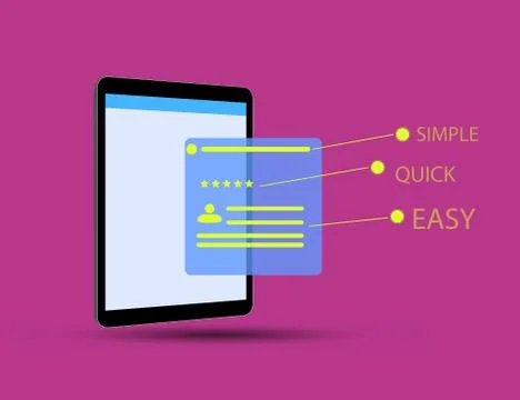Data Analysis Using Modern Electronic and Mobile Devices Concept Flat Desig.. Stock Illustration