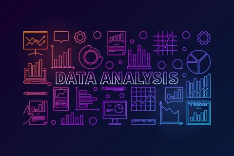 Data Analysis vector colorful modern banner 스톡 일러스트