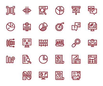 Data Analysis Vector Icon Arsenal with 28 256x256 Bold Line Editable designs Illustrazione stock