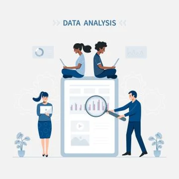 Data Analysis vector illustration concept. Stock Illustration