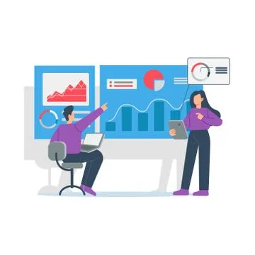 Data analysis vector illustration concept 스톡 일러스트