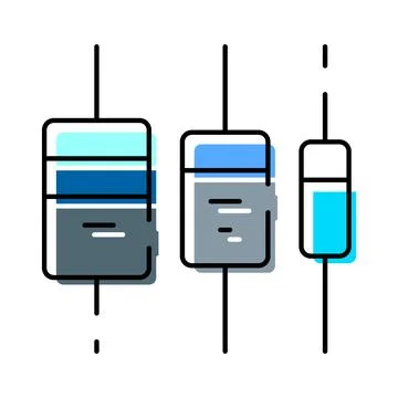 Data analysis visualization with abstract boxplot charts Stockillustratie