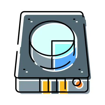 Data analysis visualization pie chart on device Stock Illustration