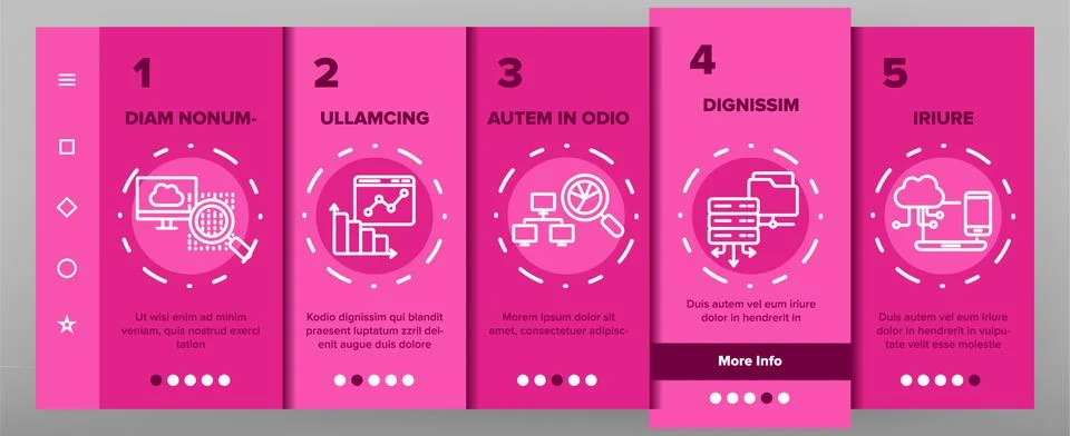 Data Analysis, Web Storage Onboarding Mobile App Page Screen Stock-Illustration