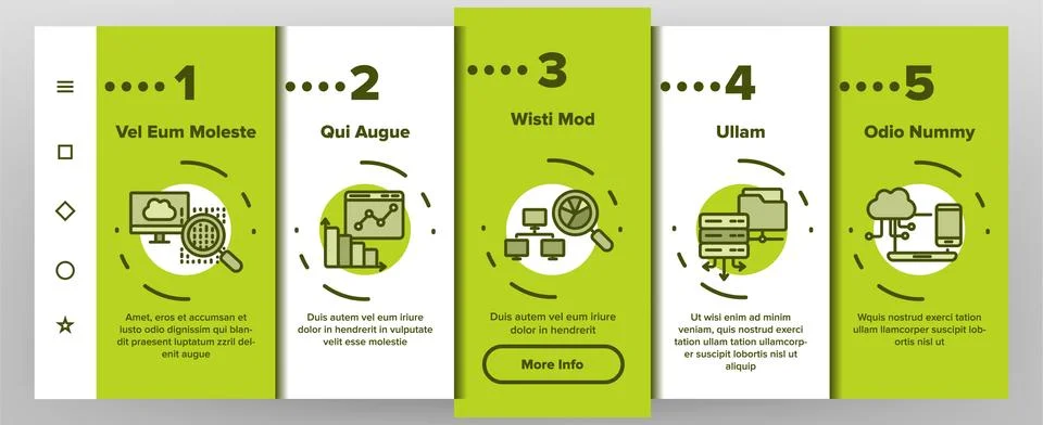 Data Analysis, Web Storage Vector Onboarding Mobile App Page Screen Stock-Illustration