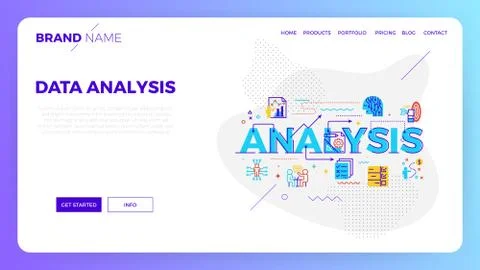 Data analysis web template Stockillustratie