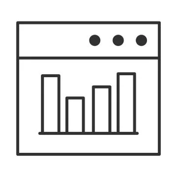 Data analysis, website diagram finance optimization line icon Illustrazione stock