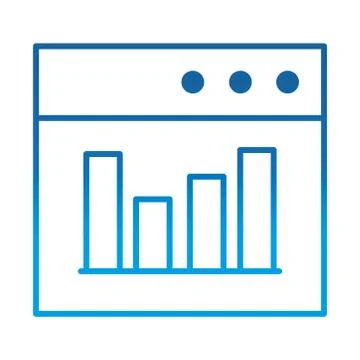 Data analysis, website diagram finance optimization, gradient blue line icon Stock Illustration