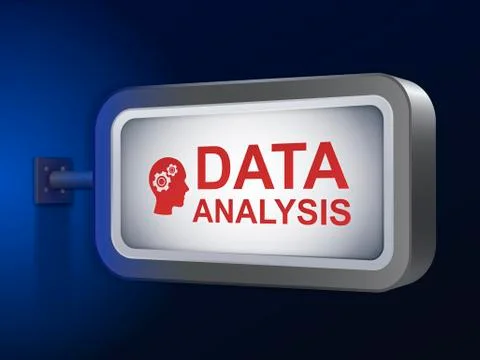 Data analysis words on billboard 스톡 일러스트