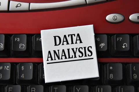 DATA ANALYSIS - words on a white sheet against the background of a computer k 写真素材