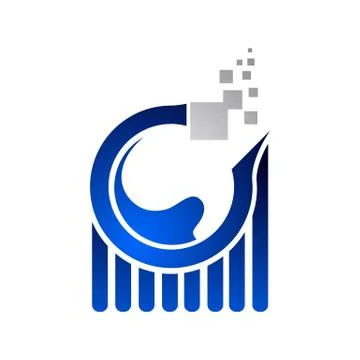 Data analysis worksheet internet logo on blue color Stock Illustration