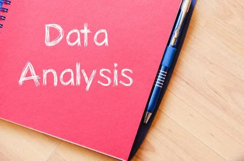 Data analysis write on notebook Stock Photos