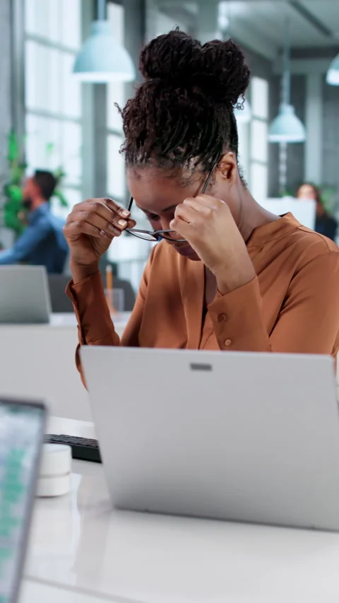 Data Analyst African Woman Using Spreadsheet Stock Footage 327526358