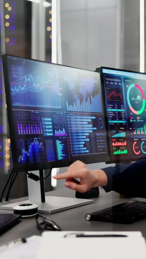 Data Analyst With Data Analytics KPI Stock Footage 252343062