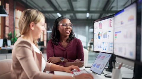 Data Analyst Giving High Five Celebrating Five-star Performance Stock Footage 346925934