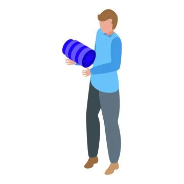 Data analyst holding data analysis result in isometric illustration Illustrazione stock