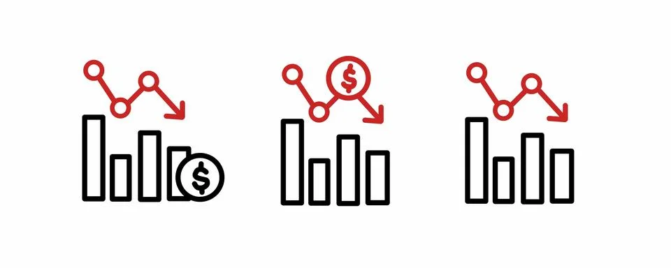 Data analyst icon set, graph chart icon for web site Stock Illustration
