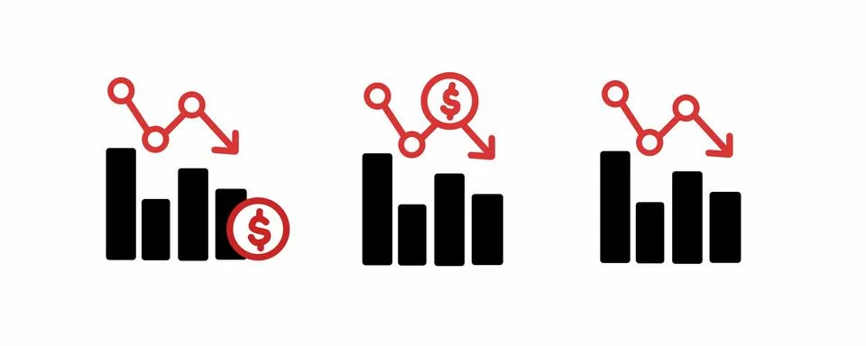 Data analyst icon set, graph chart icon for web site Stock Illustration