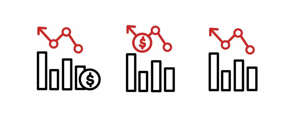 Data analyst icon set, graph chart icon for web site Stock Illustration