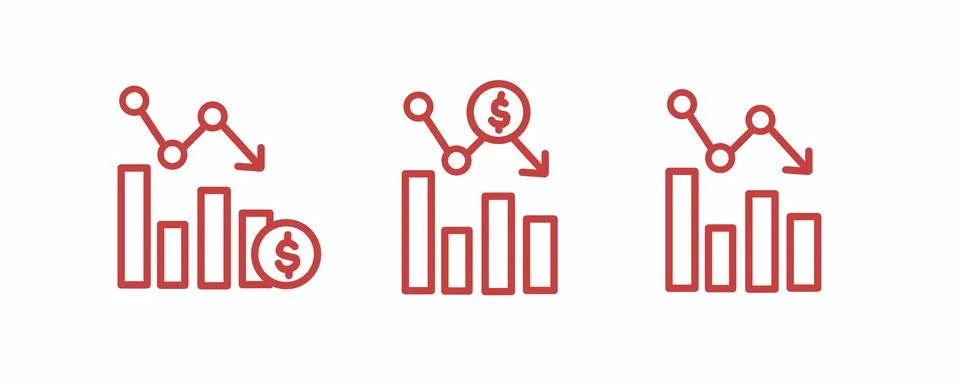 Data analyst icon set, graph chart icon for web site Stock Illustration