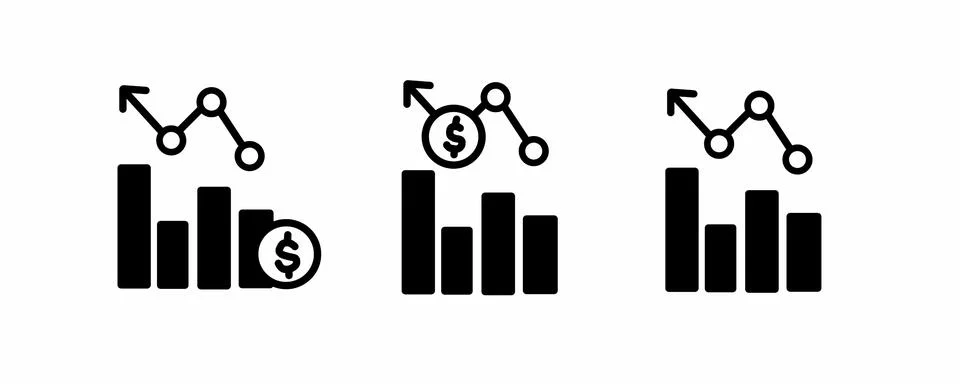 Data analyst icon set, graph chart icon for web site Stock Illustration
