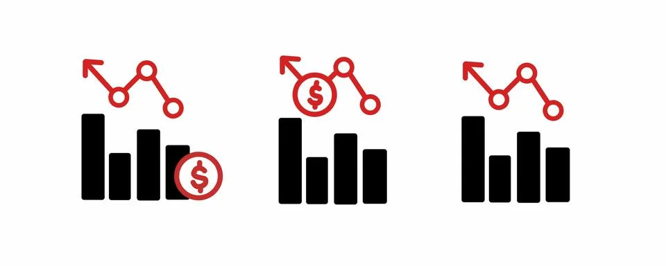 Data analyst icon set, graph chart icon for web site Stock Illustration