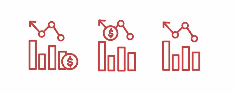 Data analyst icon set, graph chart icon for web site Stock Illustration