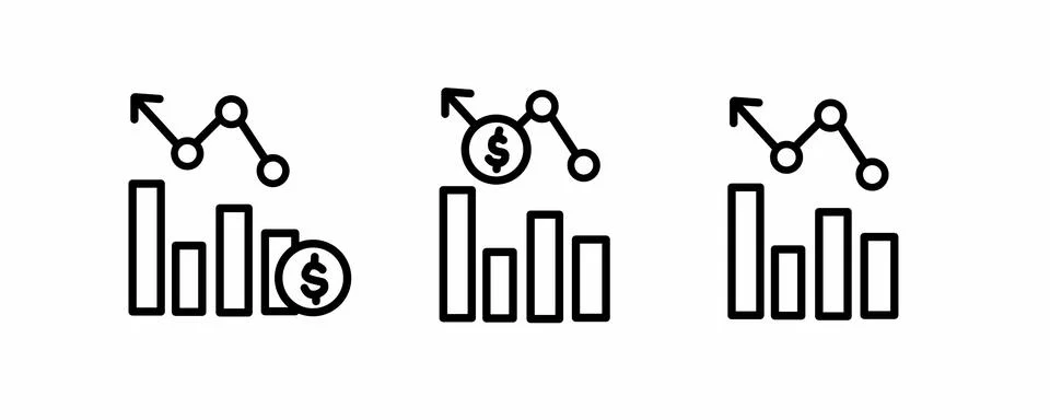 Data analyst icon set, graph chart icon for web site Stock Illustration