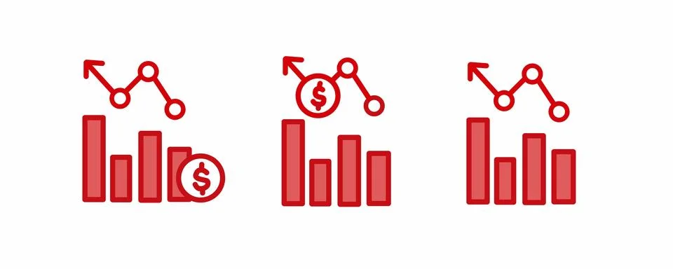 Data analyst icon set, graph chart icon for web site Stock Illustration