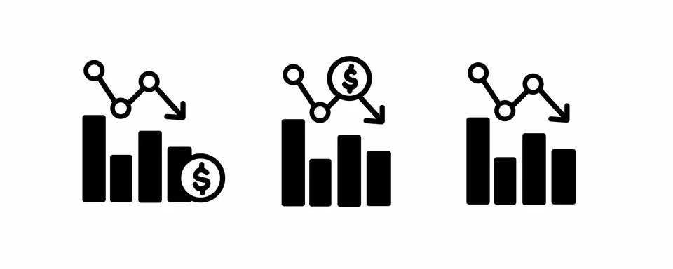 Data analyst icon set, graph chart icon for web site Stock Illustration