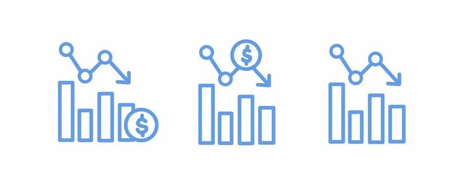 Data analyst icon set, graph chart icon for web site Stock Illustration