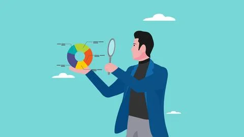 Data analyst illustration, Financial Analyst Or Consultant, analysis of eco.. 库存插图